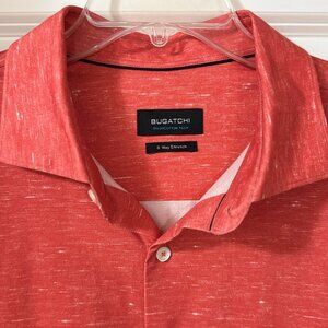 BUGATCHI Men’s XL Orange Button-Down Dress Shirt - Gently Used